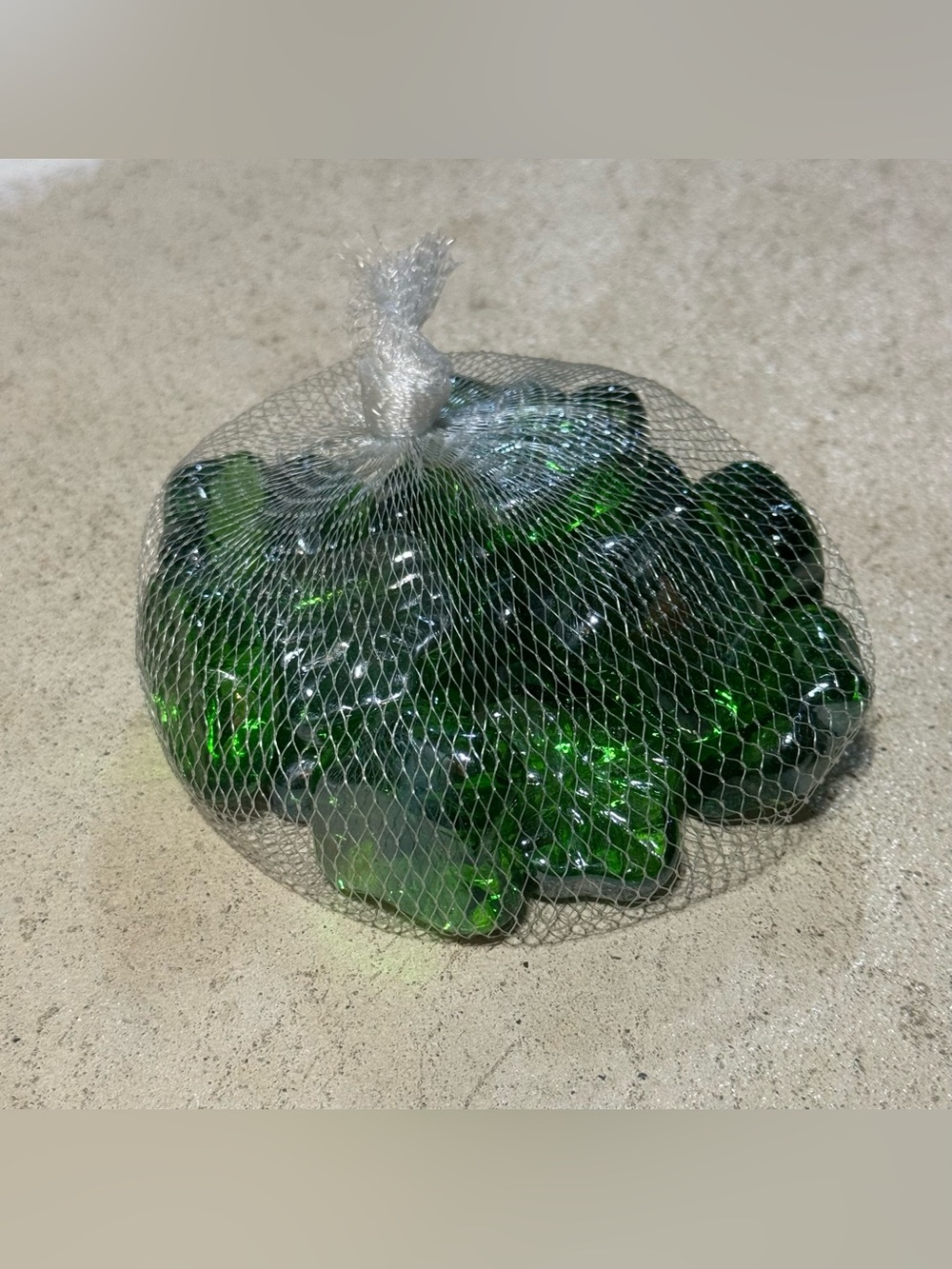 Glass Nuggets, NEW Bag of Green Gems, Vase Filler Crafts